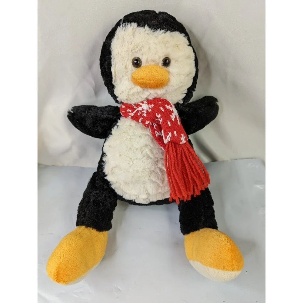 Animal Adventure‎ Penguin Plush 14 Inch 2017 Christmas Knit Scarf Stuffed Animal
